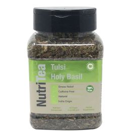 NUTRITEA Natural Tulsi Holy Basil Tea, 3oz (85 gms) Full Leaf Gourmet Jar - Makes 42 Cups